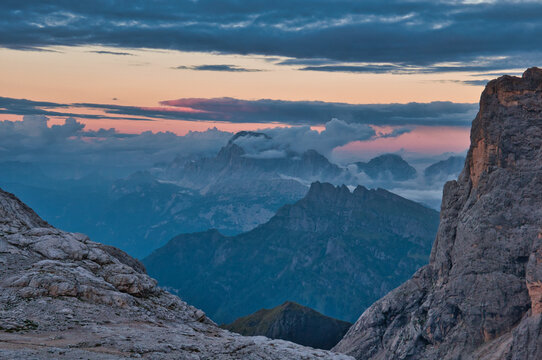 Sunset from Rifugio Mulaz, Alta Via 2, Dolomites, Italy © Scott