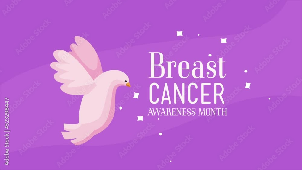 Canvas Prints breast cancer awareness lettering animation