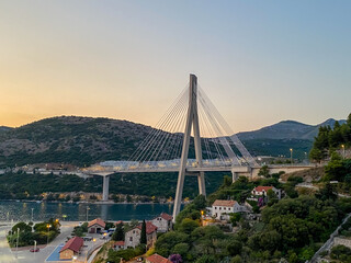 Fototapeta premium The iconic suspension bridge in Dubrovnik Croatia