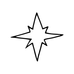 Obraz premium star hand drawn in doodle style. christmas and new year decor.