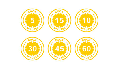 cooking time badge vector logo template