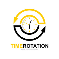 Time arrow with circle logo template vector. Suitable for business, system, circulation and time symbol