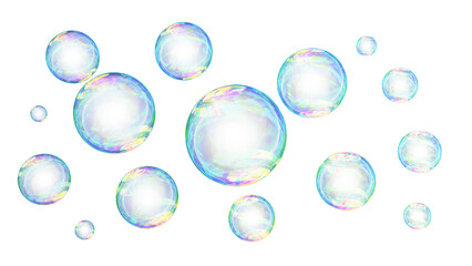 background with bubbles,Transparent water realistic glass bubbles. Bubbles PNG.  - obrazy, fototapety, plakaty