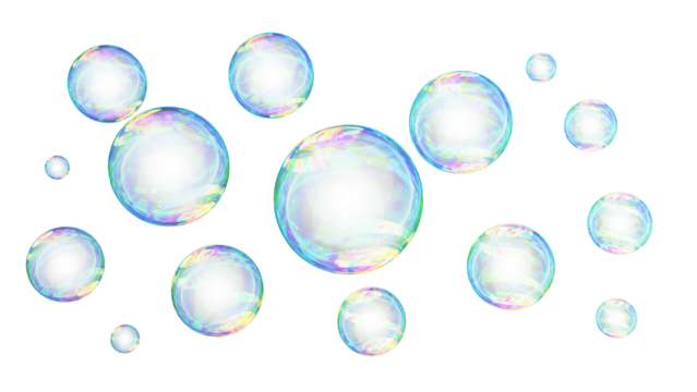 Realistic Water Bubbles in Transparent Background 26960349 PNG