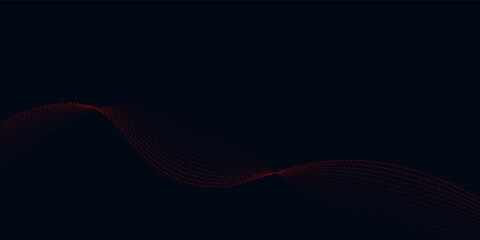 Red wave background, red flowing particle on black background, wave abstract use for business, corporate, advertising, institution, poster, template, party, festive, seminar, vector, illustration