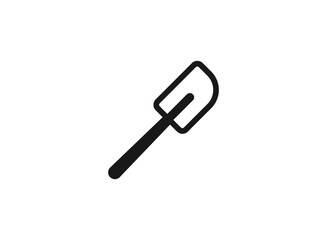 Spatula editable stroke outline icon isolated on white background flat vector illustration.
