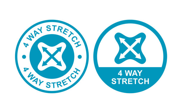 4 way stretch vector logo template badge. Suitable for business, industry and textile
