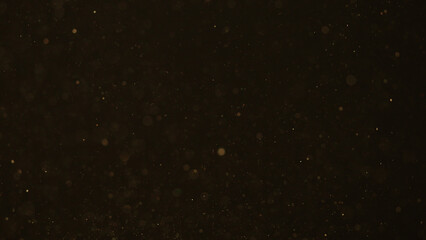 real dust particles floating over black background