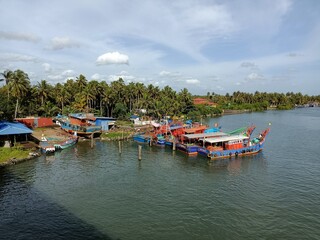 Fototapeta na wymiar Beautiful backwater scene in Kerala