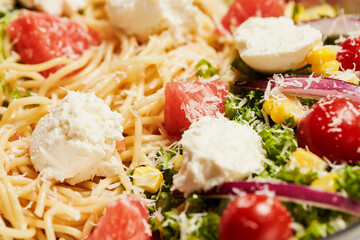 pasta with tomato sauce and cheese