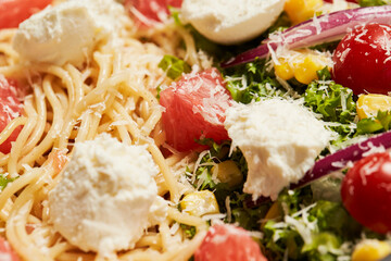 pasta with tomato sauce and cheese