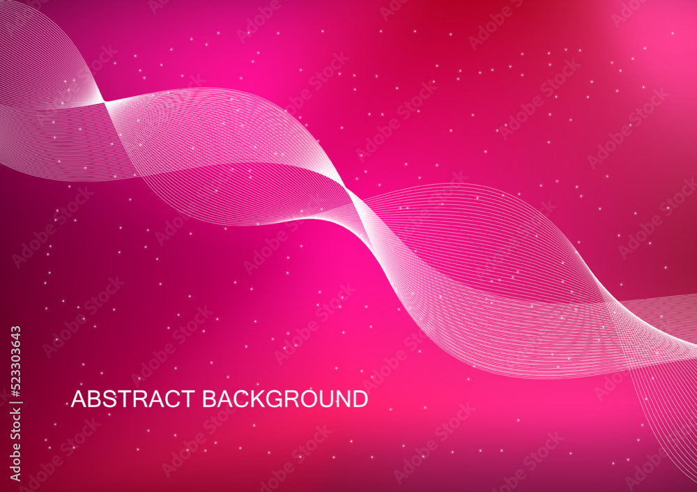 Poster abstract background pink color tone with line curve vector illustration