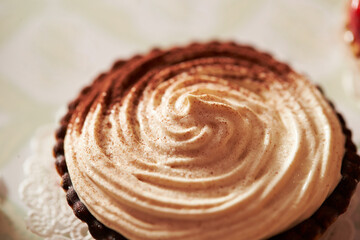 cake with cream and chocolate