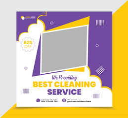 Cleaning service square social media post template
