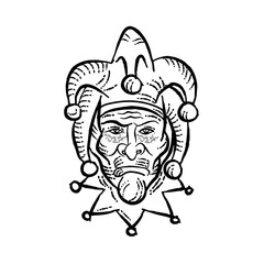 Harlequin Etching Black and White