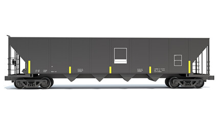 Railroad train Hopper Car 3D rendering on white background © 3D Horse