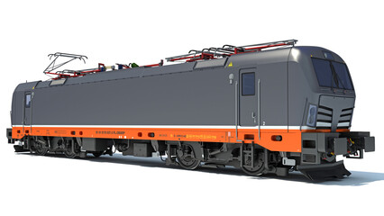 Fototapeta na wymiar Locomotive train 3D rendering on white background