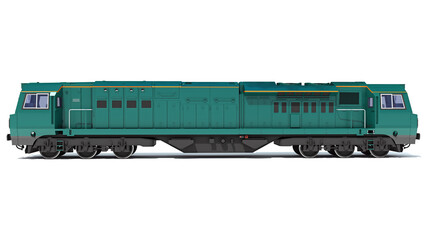 Obraz premium Locomotive train 3D rendering on white background