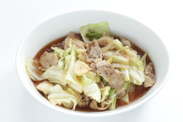 Pork and cabbage stir fried for Chinese stir fried vegetable image