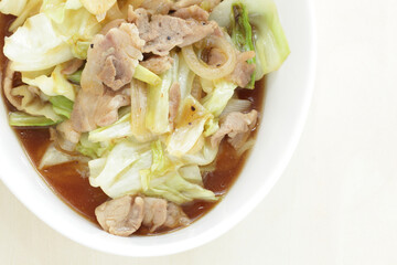 Pork and cabbage stir fried for Chinese stir fried vegetable image