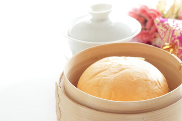 Chinese fusion food, Cheese in steamed bun for yum cha food