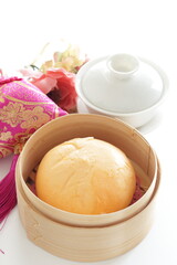 Chinese fusion food, Cheese in steamed bun for yum cha food