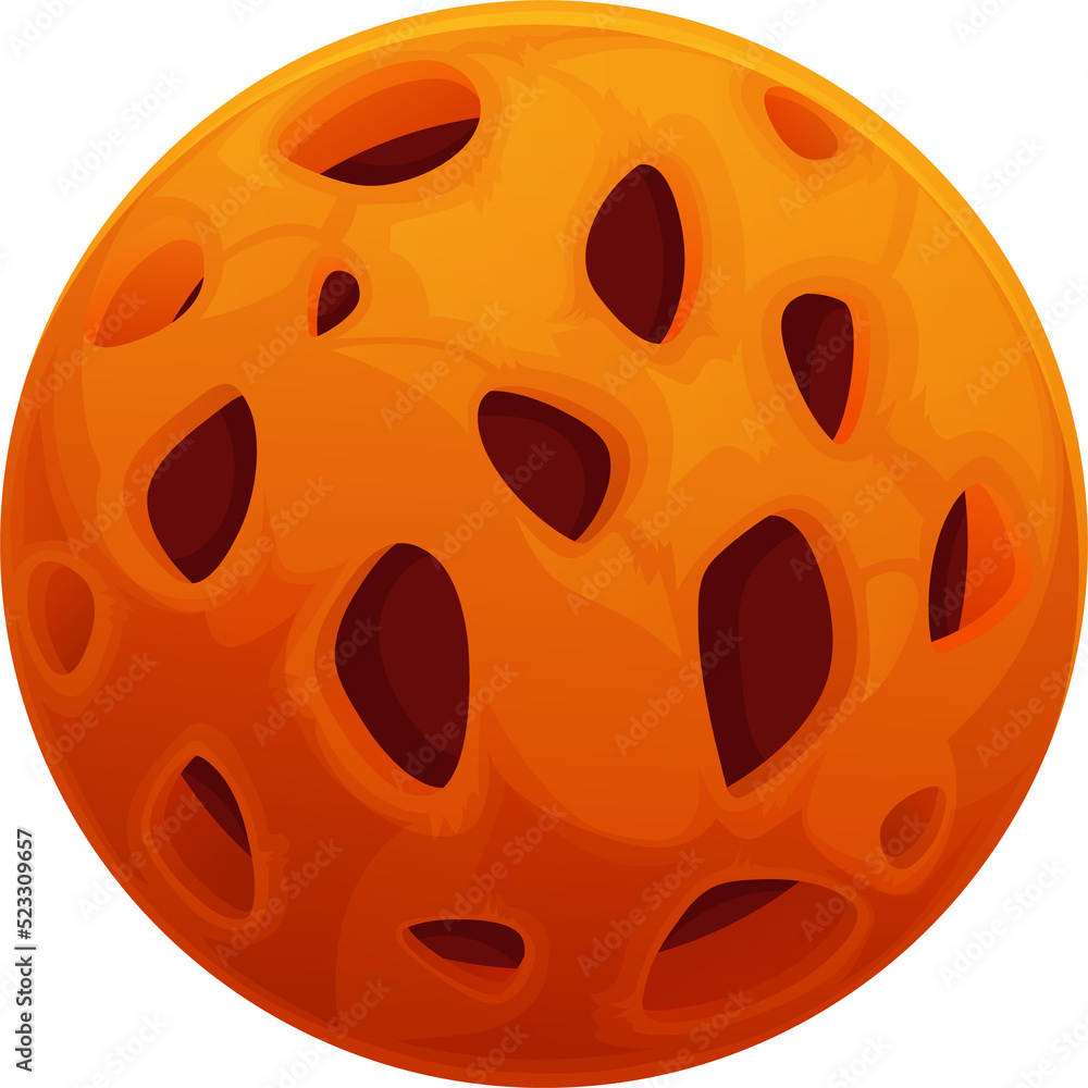 Poster orange galaxy planet with core and holes gui icon