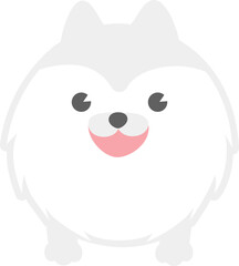 Cute Fluffy Dog . Cartoon character pomeranian dog.