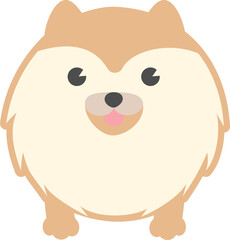 Cute Fluffy Dog . Cartoon character pomeranian dog.