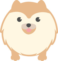 Cute Fluffy Dog . Cartoon character pomeranian dog.