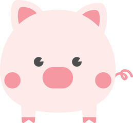 Pig Animal Cartoon Character.