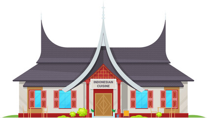 Naklejka premium Indonesian cuisine restaurant building icon