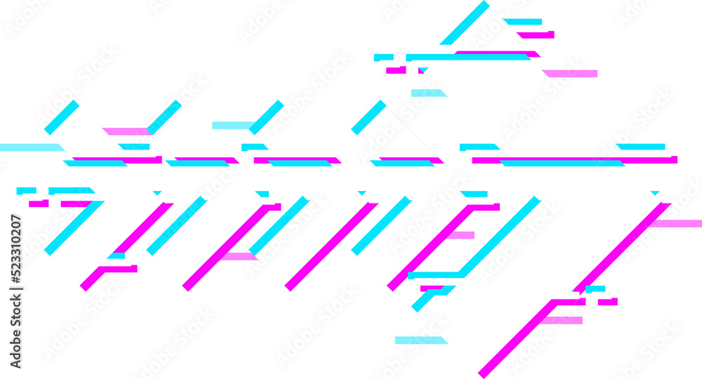 Poster Arrow pointer with glitch effect points right way