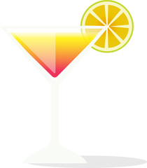 Cocktail glass, Colorful cocktail , Simple icon of cocktail