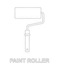 Paint roller tracing worksheet for kids