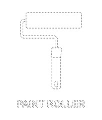 Paint roller tracing worksheet for kids
