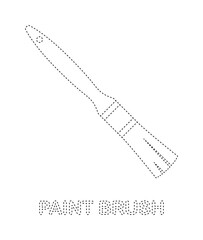 Fototapeta premium Paint brush tracing worksheet for kids