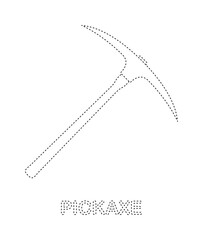 Fototapeta premium Pickaxe tracing worksheet for kids