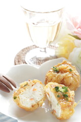 Chinese Food, tofu and fish cake for Yum cha Dumpling Dim Sum food