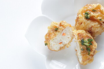 Chinese Food, tofu and fish cake for Yum cha Dumpling Dim Sum food