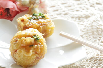 Chinese Food, tofu and fish cake for Yum cha Dumpling Dim Sum food