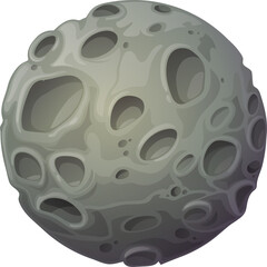 Space gray volcanic planet with craters