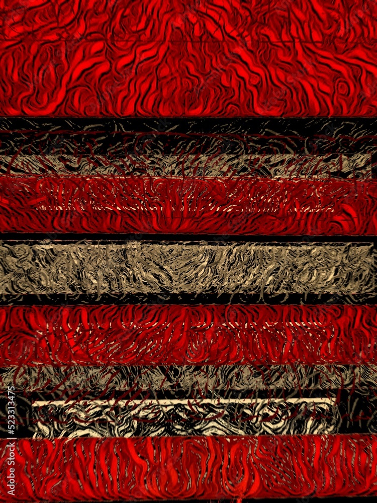 Poster 3d exploding red and beige textured pattern