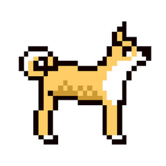 Obraz premium Dog pixel art retro game style