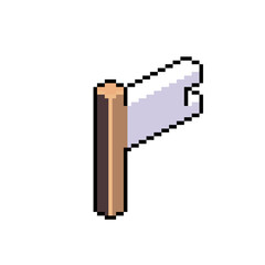 White flag isometric pixel art