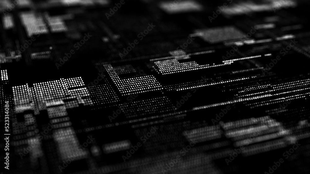 Poster future digital cyberspace. sorting and analysis digital data. technology matrix algorithm. security 