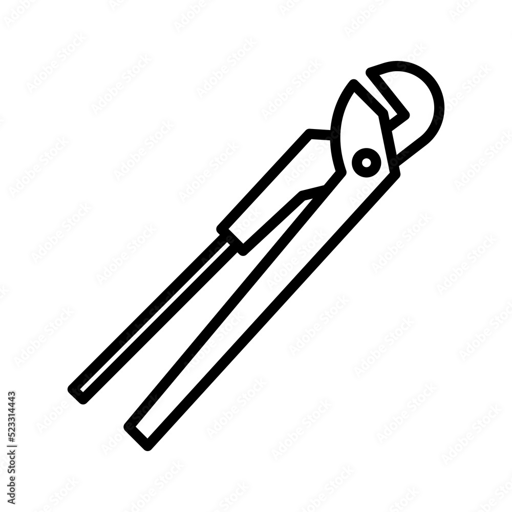 Poster Pipe wrench icon. Wrench for gas and plumbing pipe.