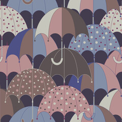 Seamless pattern with multicolored umbrellas