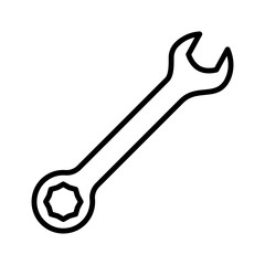 Wrench icon. Pictogram isolated on a white background.