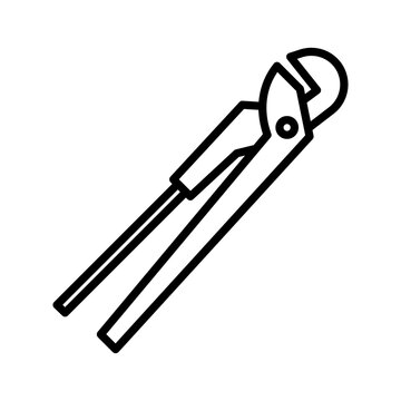 Pipe wrench icon. Wrench for gas and plumbing pipe.